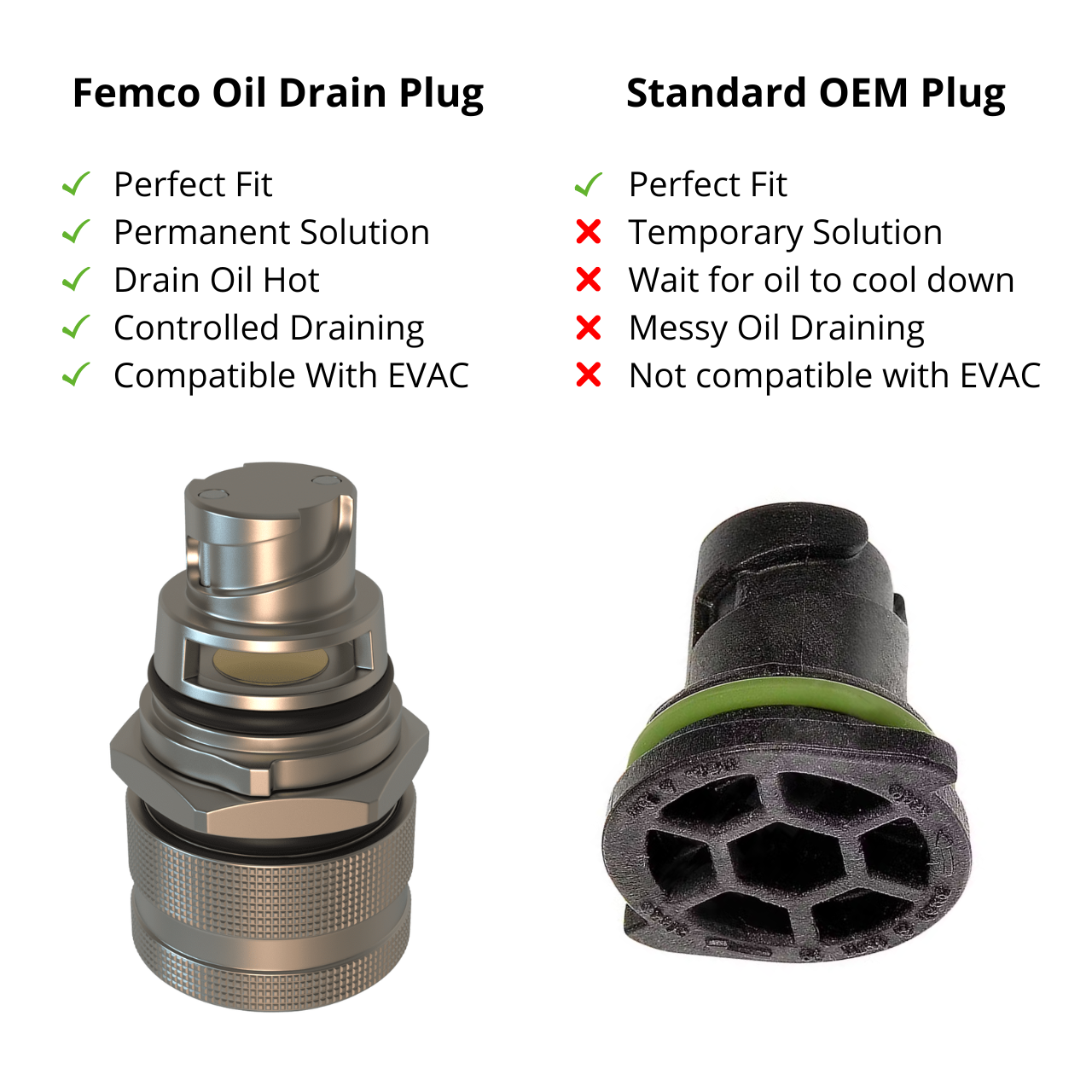 Femco COP plug comparison (1) 1853604 1982821 51903106010 A0039901317 A0009909518